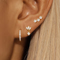 Star Zircon Stud Earrings for Women Gold