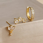 Star Zircon Stud Earrings for Women Gold