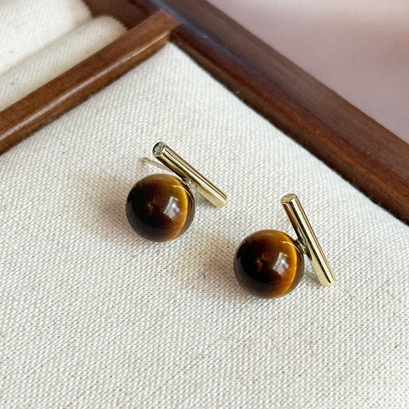 Women's Tiger's Eye Stud Earrings