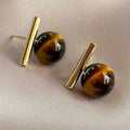 Women's Tiger's Eye Stud Earrings