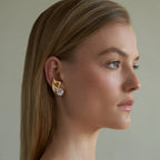 Water Drop Stud Earrings with Rhinestones
