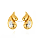 Water Drop Stud Earrings with Rhinestones