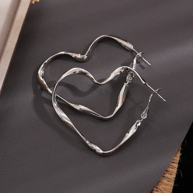 Large Heart Stud Earrings
