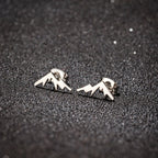 Mountain Stud Earrings for Women or Men silver