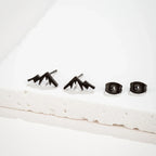 Mountain Stud Earrings for Women or Men black