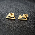 Minimalist Mountain Stud Earrings Gold