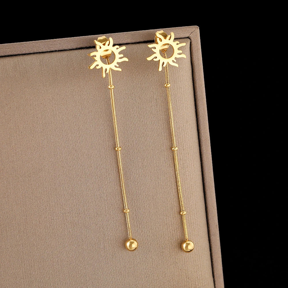 Sun Drop Stud Earrings in Gold