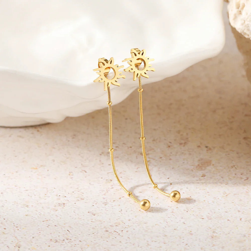 Sun Drop Stud Earrings in Gold