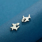 Shark Stud Earrings silver