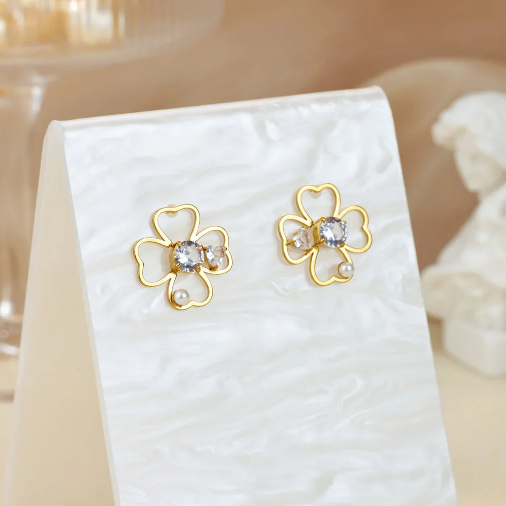 4-Leaf Clover Lucky Stud Earrings