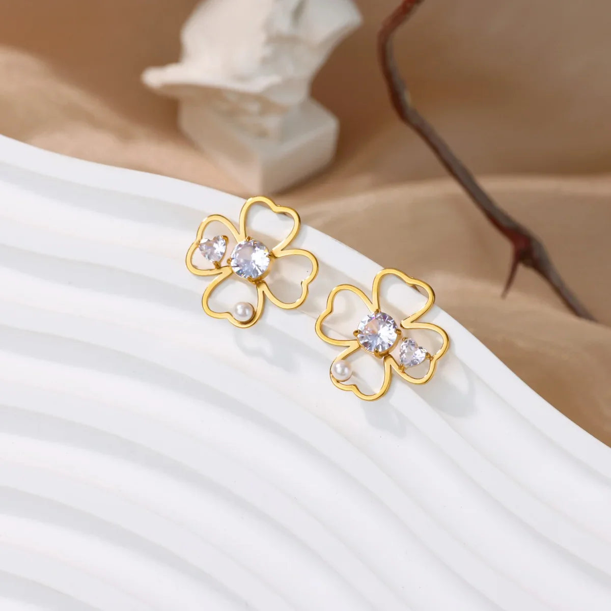 4-Leaf Clover Lucky Stud Earrings