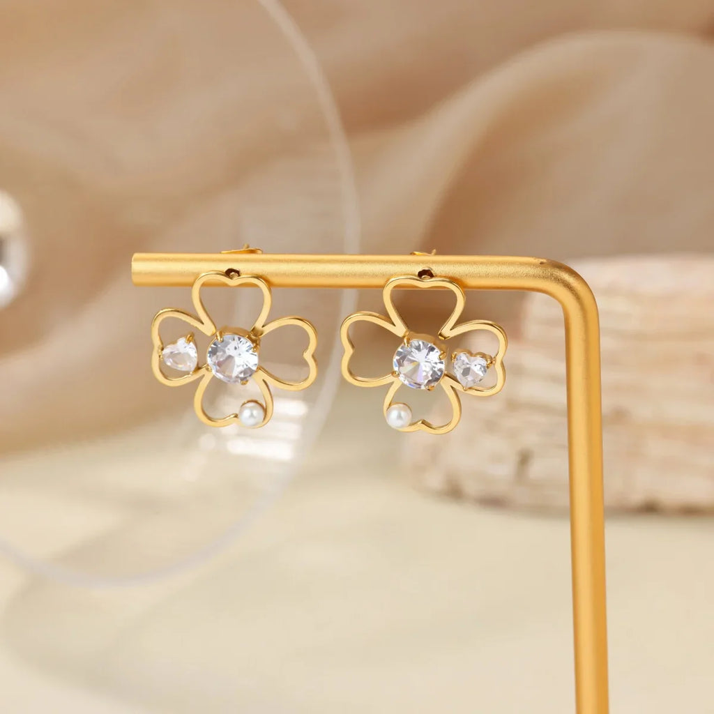 4-Leaf Clover Lucky Stud Earrings