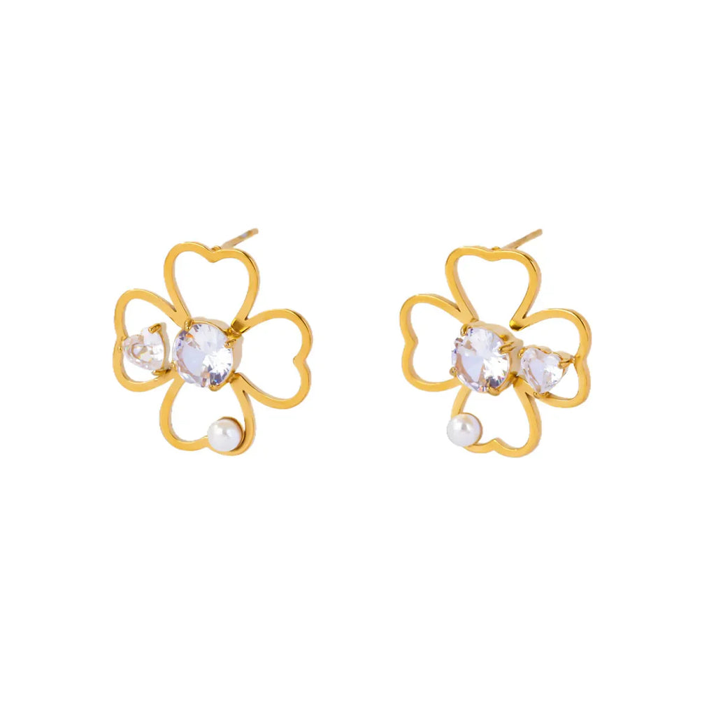 4-Leaf Clover Lucky Stud Earrings