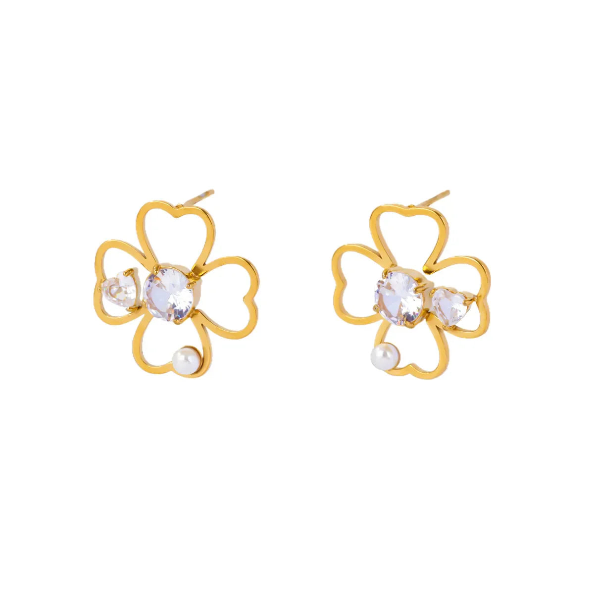 4-Leaf Clover Lucky Stud Earrings