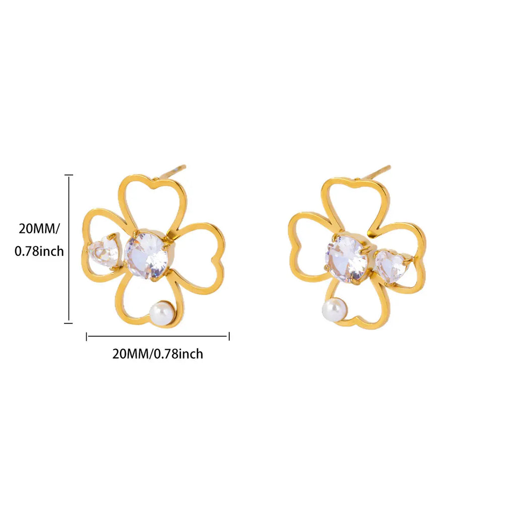 4-Leaf Clover Lucky Stud Earrings