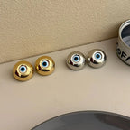 Vintage Stud Earrings Against the Evil Eye gold