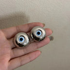 Vintage Stud Earrings Against the Evil Eye silver