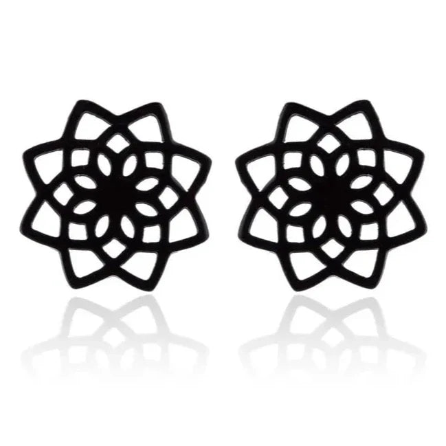 Mandala Women’s Stud Earrings black