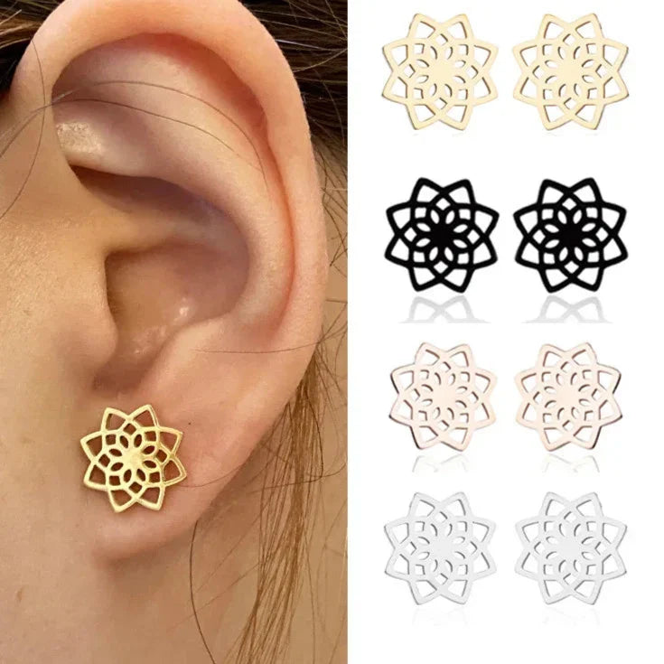 Mandala Women’s Stud Earrings gold