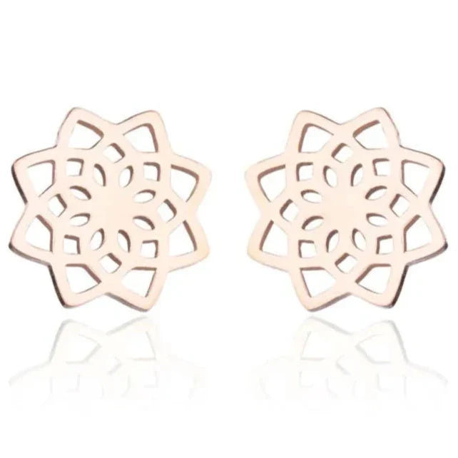 Mandala Women’s Stud Earrings rose gold