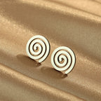Spiral Stud Earrings Silver