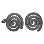 Spiral Stud Earrings Black