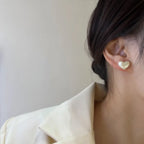 White Heart Stud Earrings for Women
