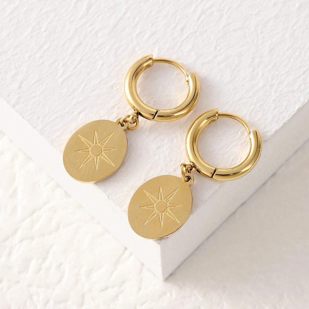 Compass Dangle Earrings Compass Rose