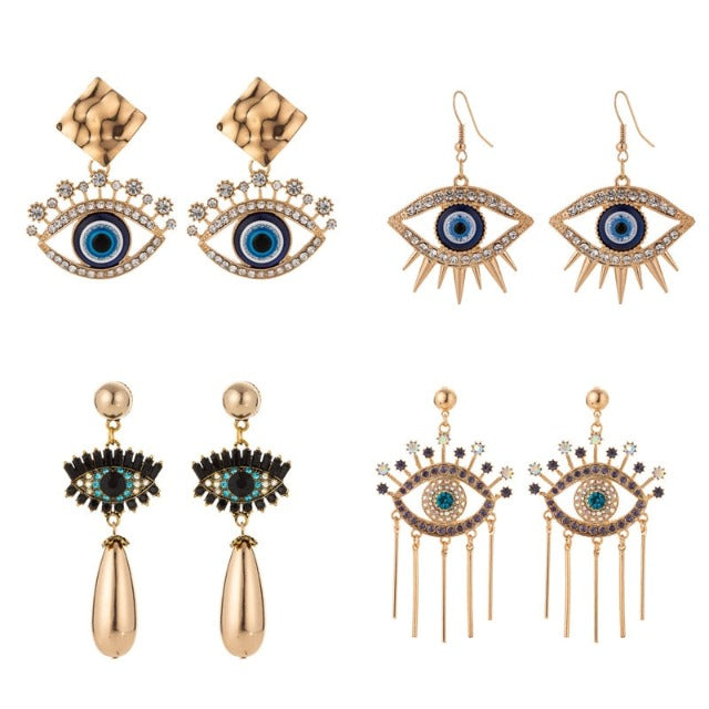 Greek Turkish Blue Evil Eye Earrings Mataki Matiasma
