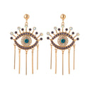 Greek Turkish Blue Evil Eye Earrings Mataki Matiasma style 1 gold