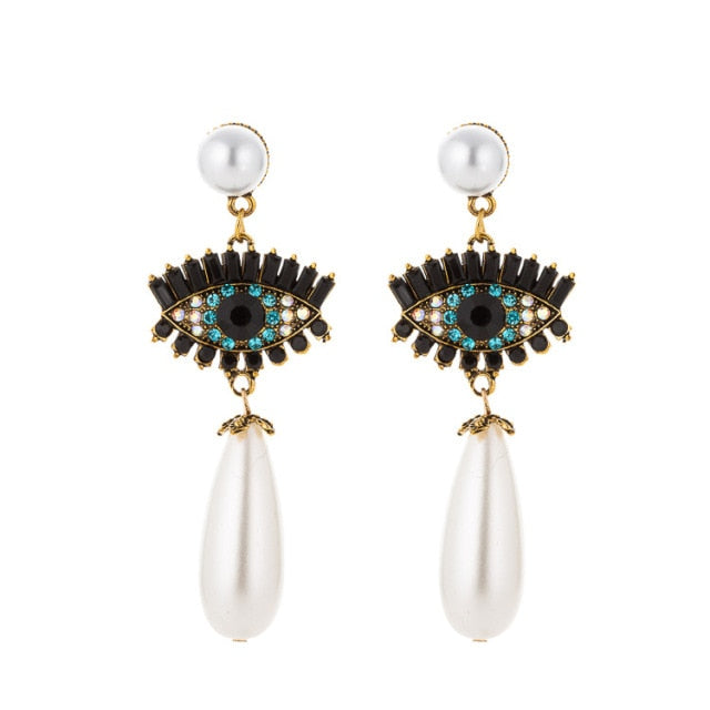 Greek Turkish Blue Evil Eye Earrings Mataki Matiasma style 2
