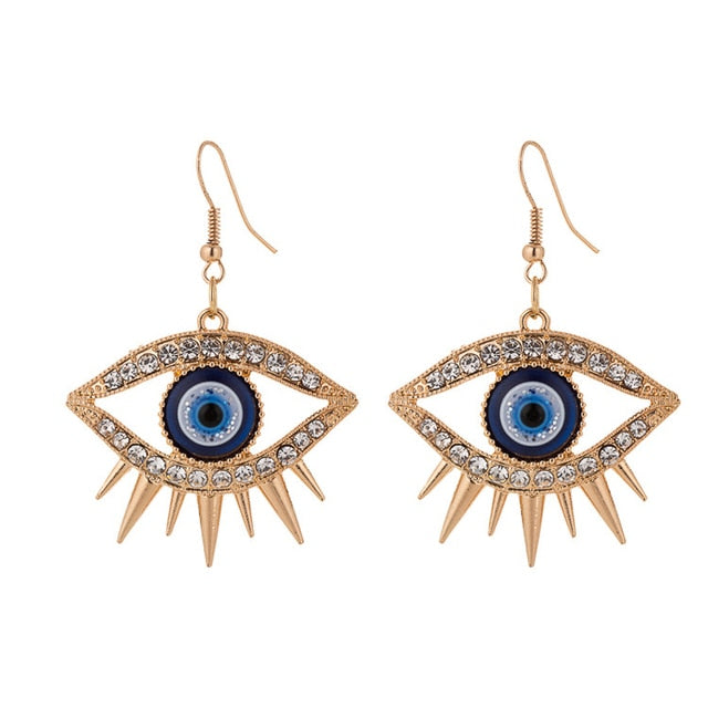 Greek Turkish Blue Evil Eye Earrings Mataki Matiasma style 3