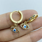 Blue Greek Turkish Evil Eye Matiasma Mataki Earrings