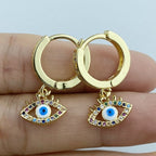 Blue Greek Turkish Evil Eye Matiasma Mataki Earrings