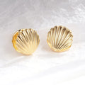 Scallop Shell Earrings Gold