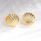 Scallop Shell Earrings Gold