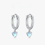 Moonstone Fertility Heart Hoop Earrings