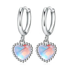 Moonstone Heart Hoop Earrings