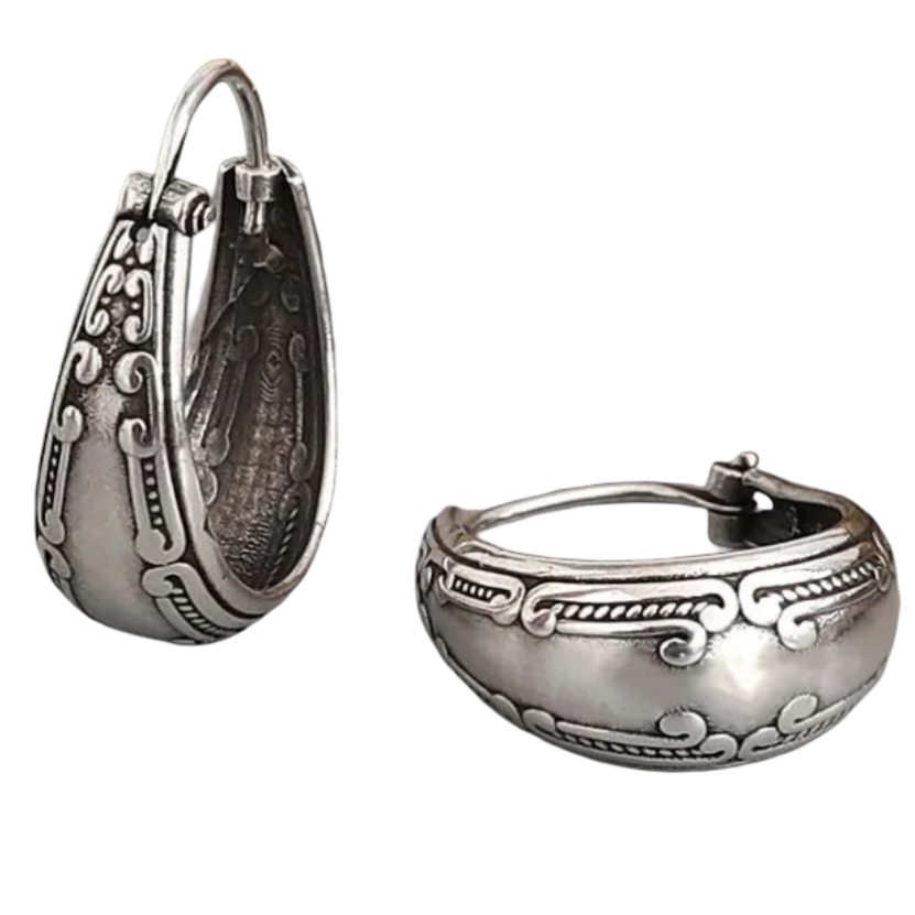 Vintage Ethnic Hoop Earrings