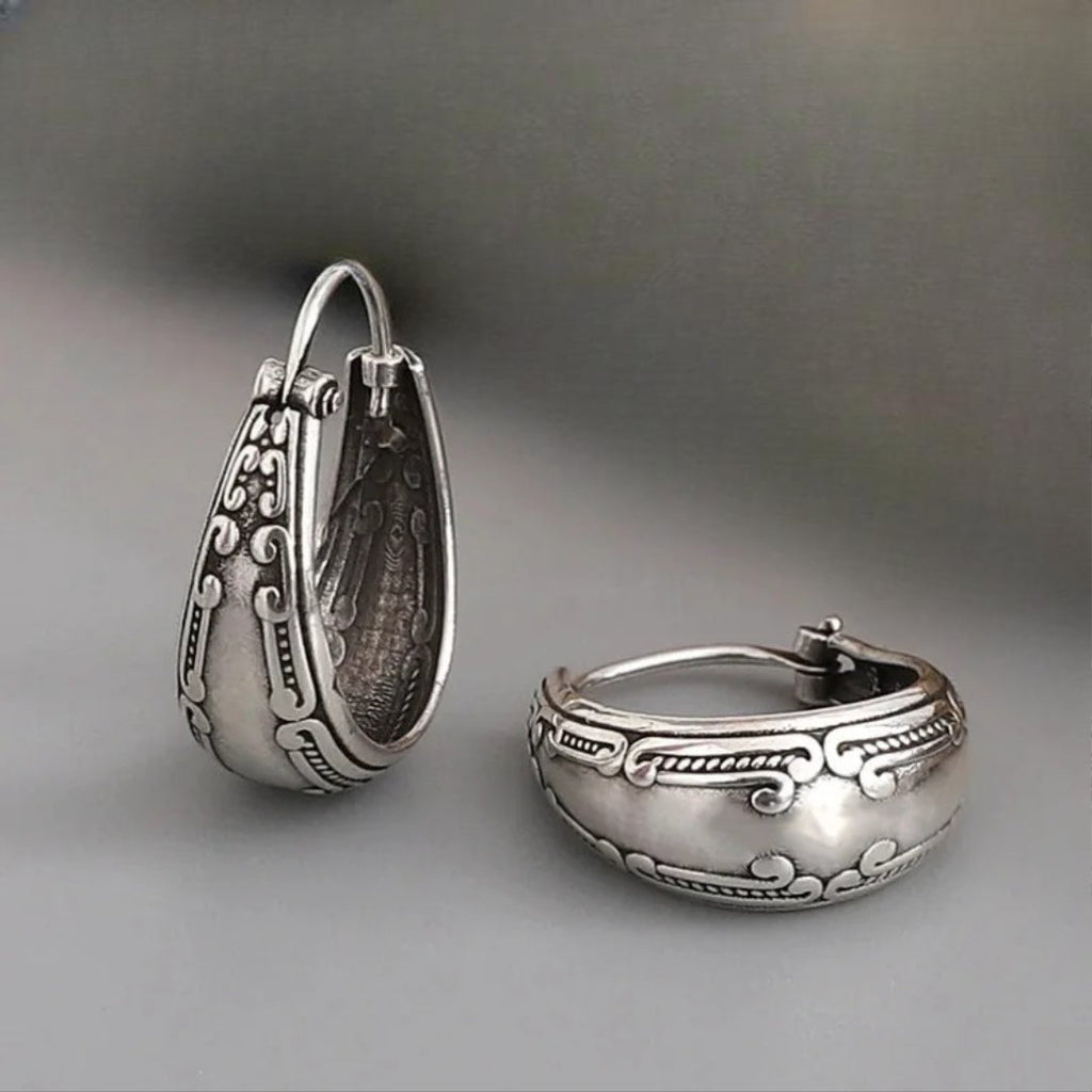 Vintage Ethnic Hoop Earrings