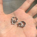 Pentagonal Star Hoop Earrings
