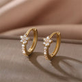 Star Zircon Hoop Earrings in Gold