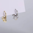 Star and Moon Dangle Hoop Earrings in silver