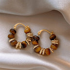 Women’s Tiger’s Eye Hoop Earrings