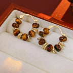 Women’s Tiger’s Eye Hoop Earrings