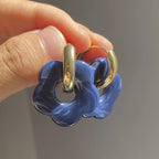 Flower Resin Hoop Earrings