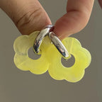 Flower Resin Hoop Earrings