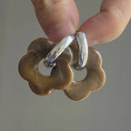 Flower Resin Hoop Earrings