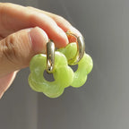 Flower Resin Hoop Earrings