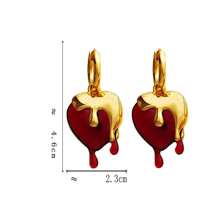Melting Heart Gold Hoop Earrings